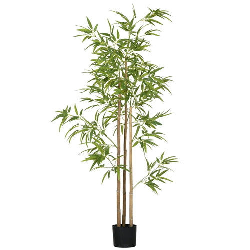 Artificial Bamboo Tree — 5.9 ft, 924 Leaves in Black Nursery Pot