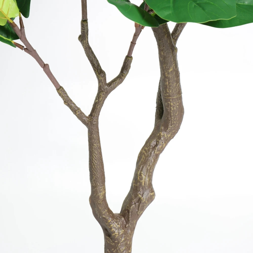 Artificial Fiddle Leaf Fig Tree — 6 ft, White Pot with Moss-Topped Soil