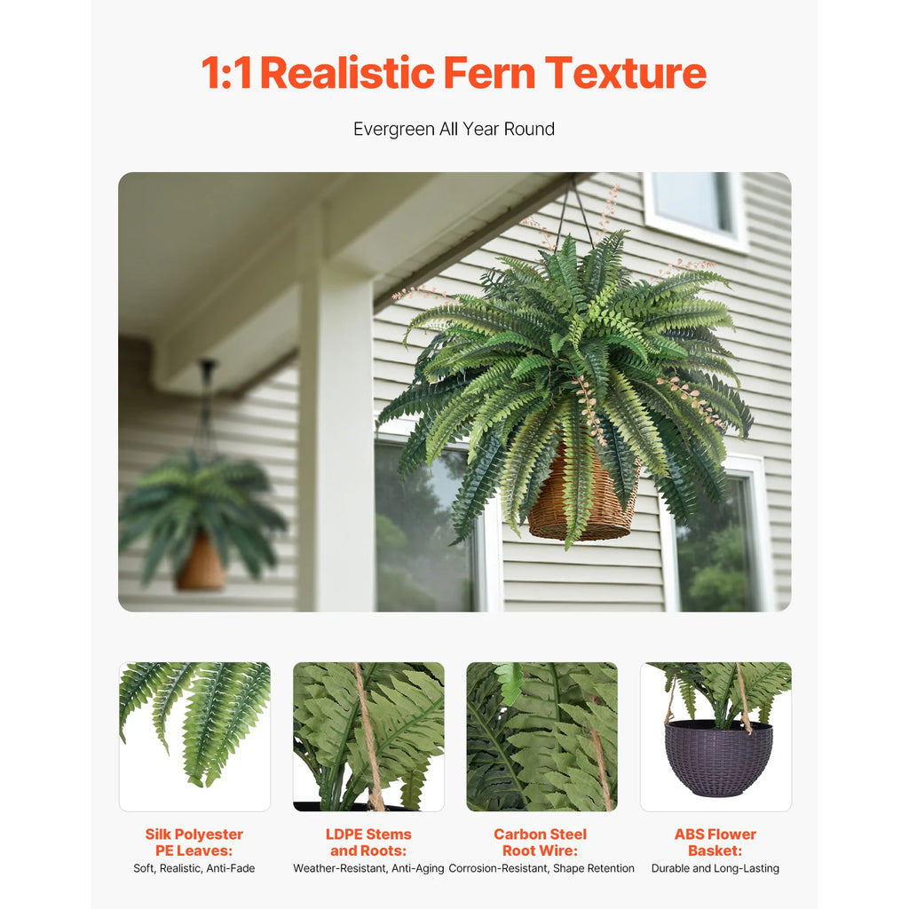 Artificial Boston Fern — 37 to 41 in Spread, 80 Branches