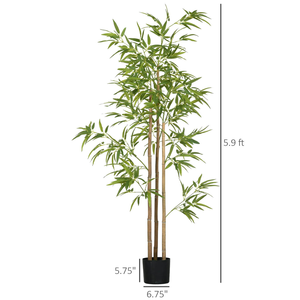 Artificial Bamboo Tree — 6 ft, Three Trunks, 830 Leaves