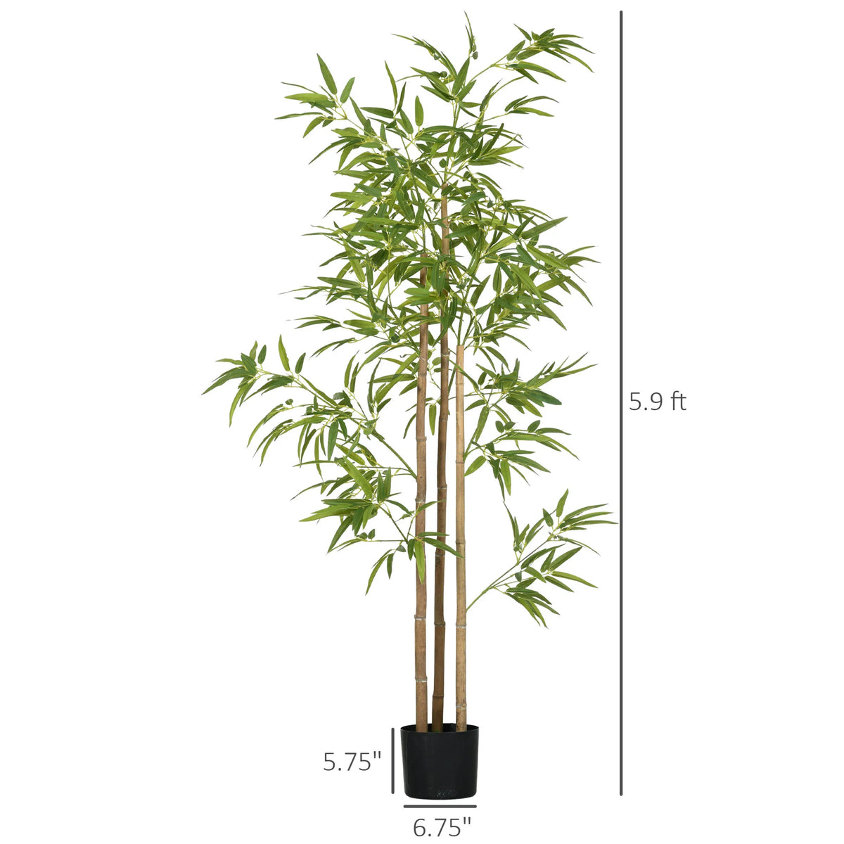 Artificial Bamboo Tree — 6 ft, Three Trunks, 830 Leaves