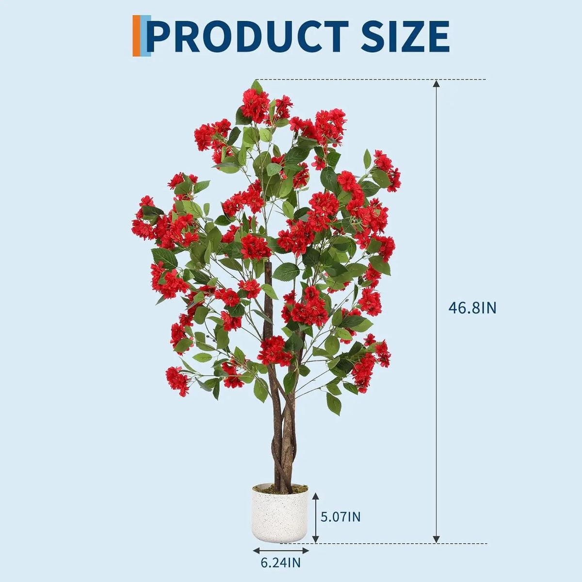 Artificial Osmanthus Tree — 3.9 to 5.9 ft, Weighted Base with Lifelike Blooms