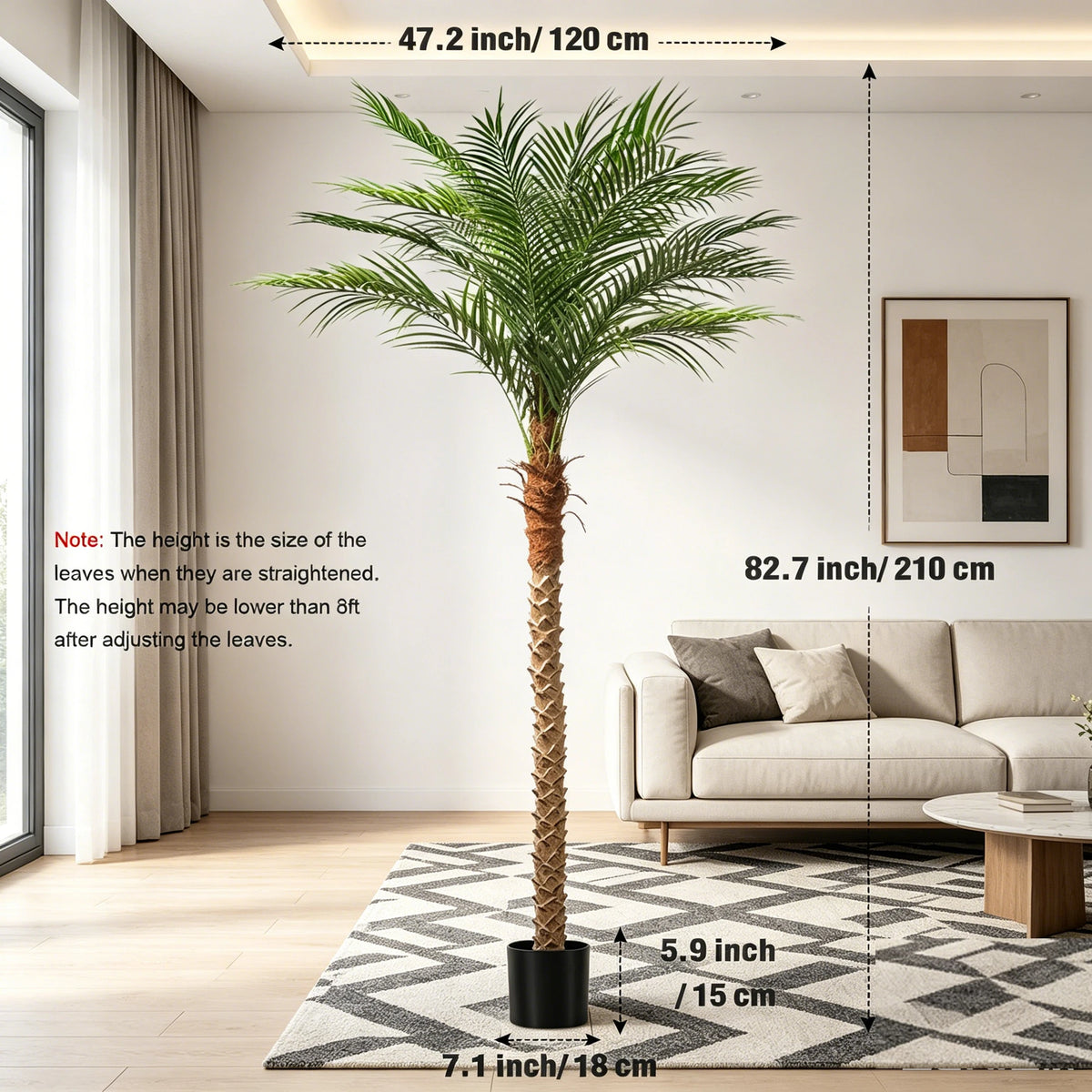 Artificial Golden Cane Palm — 4.5 to 9 ft, Single or Pair