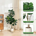Artificial Fiddle Leaf Fig Tree — 4 to 7 ft, Weighted Planter, 5-Minute Assembly