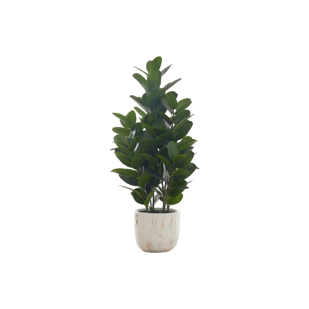 Artificial Garcinia Tree — 31 in, 120 Real-Touch Leaves in a White Cement Pot