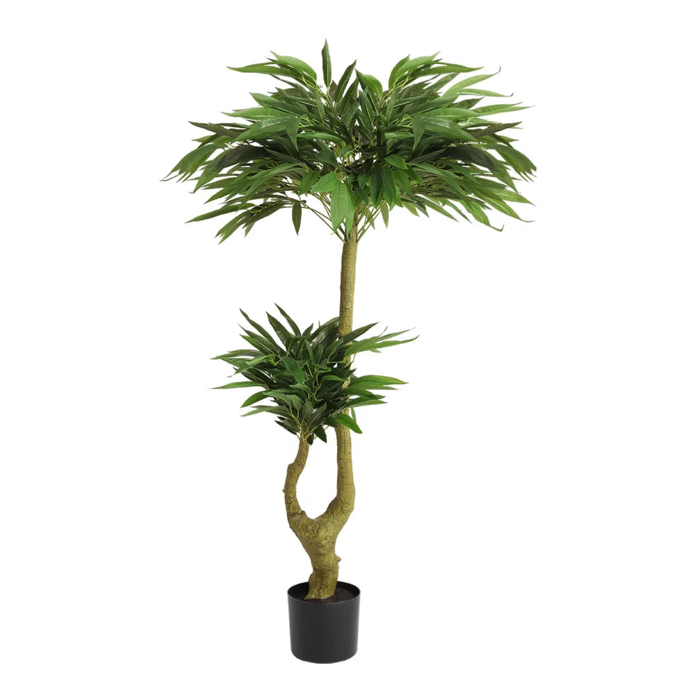 Artificial Willow Tree — 5 ft, Interlocking Root Clusters in a Black Pot