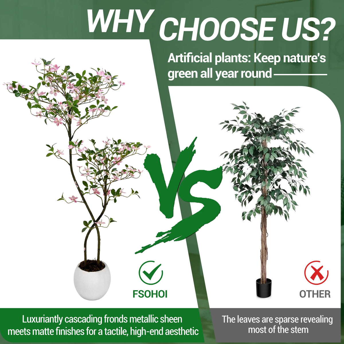 Artificial Jasmine Tree — 4 to 6 ft, Silk Blossoms on Plastic Stems