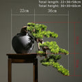 Artificial cliff pine bonsai 3ft tall, trunk leaning out over the pot edge