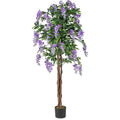 Artificial Wisteria Tree — 5.5 ft, Solid Wood Trunk with Blooms