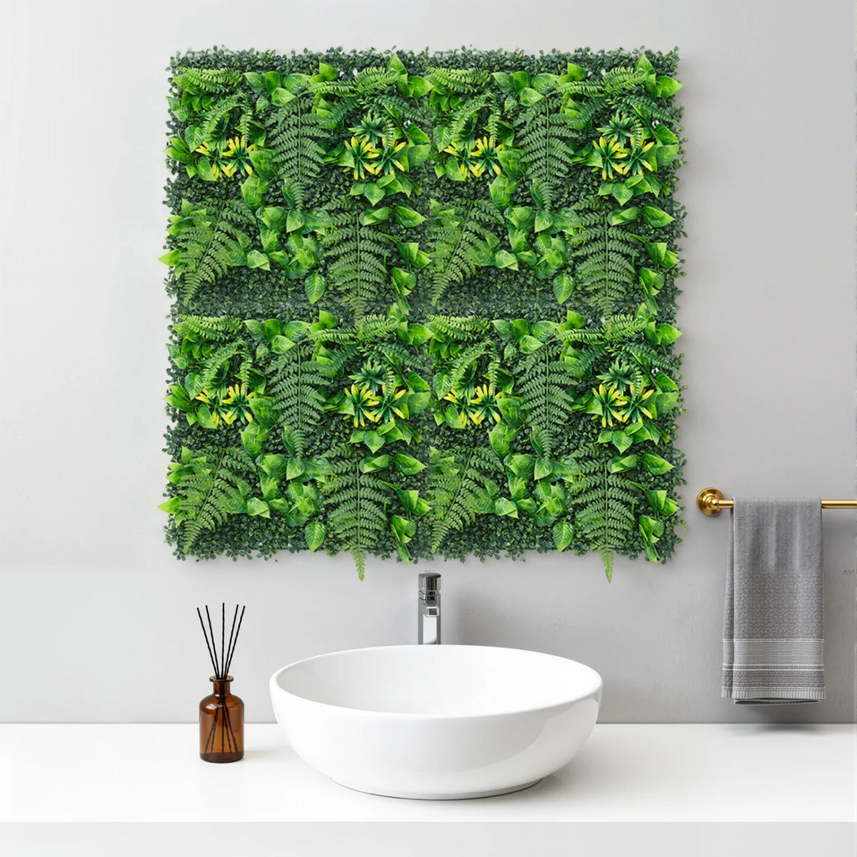 Artificial Green Wall Panels, 50 x 50 cm, Set of 4, 8 or 12, 1 to 3 m² Coverage