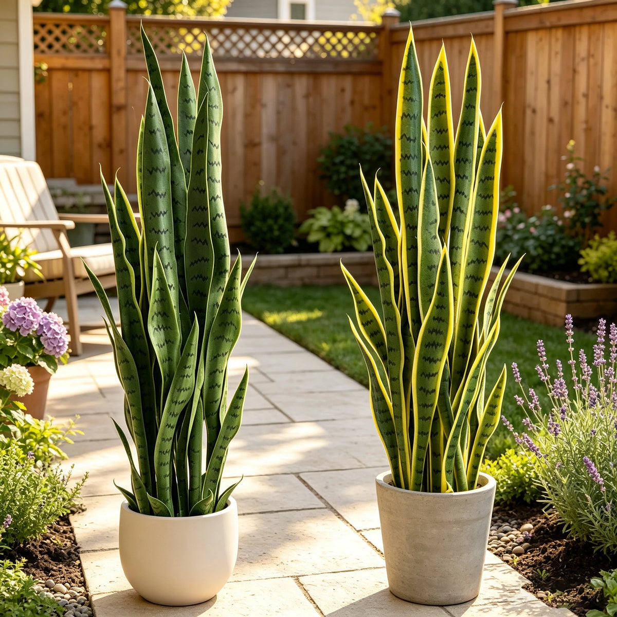 Artificial Snake Plant — 3 ft, Set of 2, 24 Leaves Each, UV Resistant