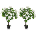 Artificial Hydrangea Tree — 3.5 ft, 11 White Blooms in Plastic Pot