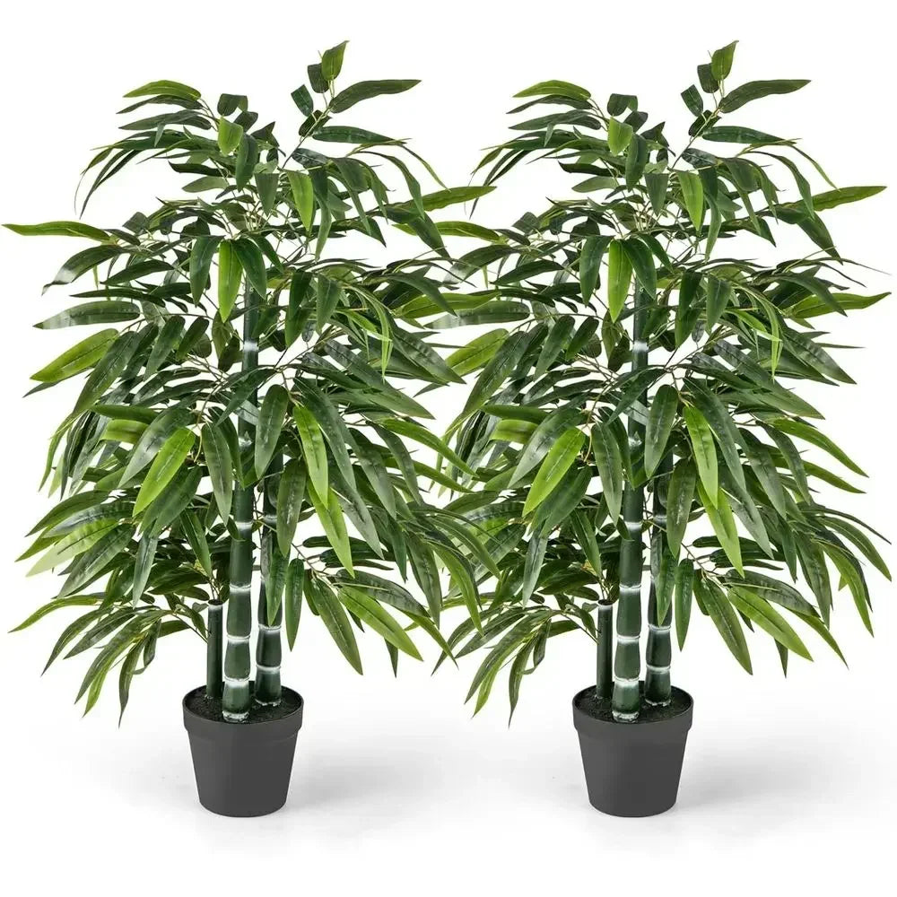 Artificial Bamboo Trees — Set of 2, Three PE Trunks Each