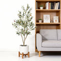 Artificial Olive Tree — 5 ft, Black Plastic Pot Included