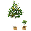 Artificial Lemon Tree — 6 ft, Faux Silk Foliage, Weighted Planter