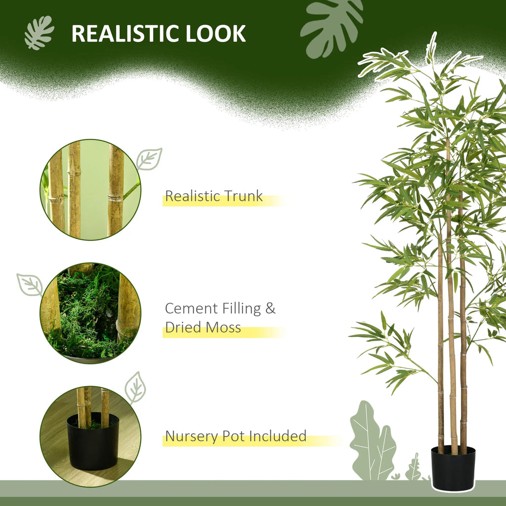 Artificial Bamboo Tree — 6 ft, Three Trunks, 830 Leaves