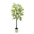 Artificial Lemon Tree — 180 cm, 20 Lemons in White Pot