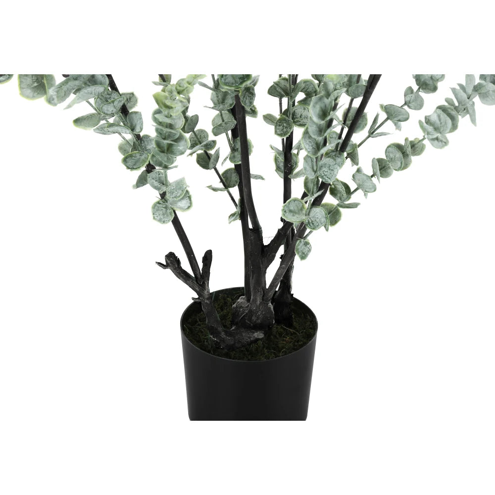 Artificial Eucalyptus Tree — 3.7 ft, 1,440 Leaves in a Black Pot