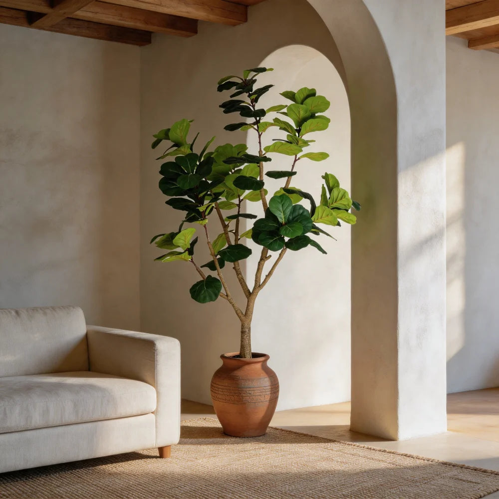 Artificial Fiddle Leaf Fig Tree — 7 ft, Potted
