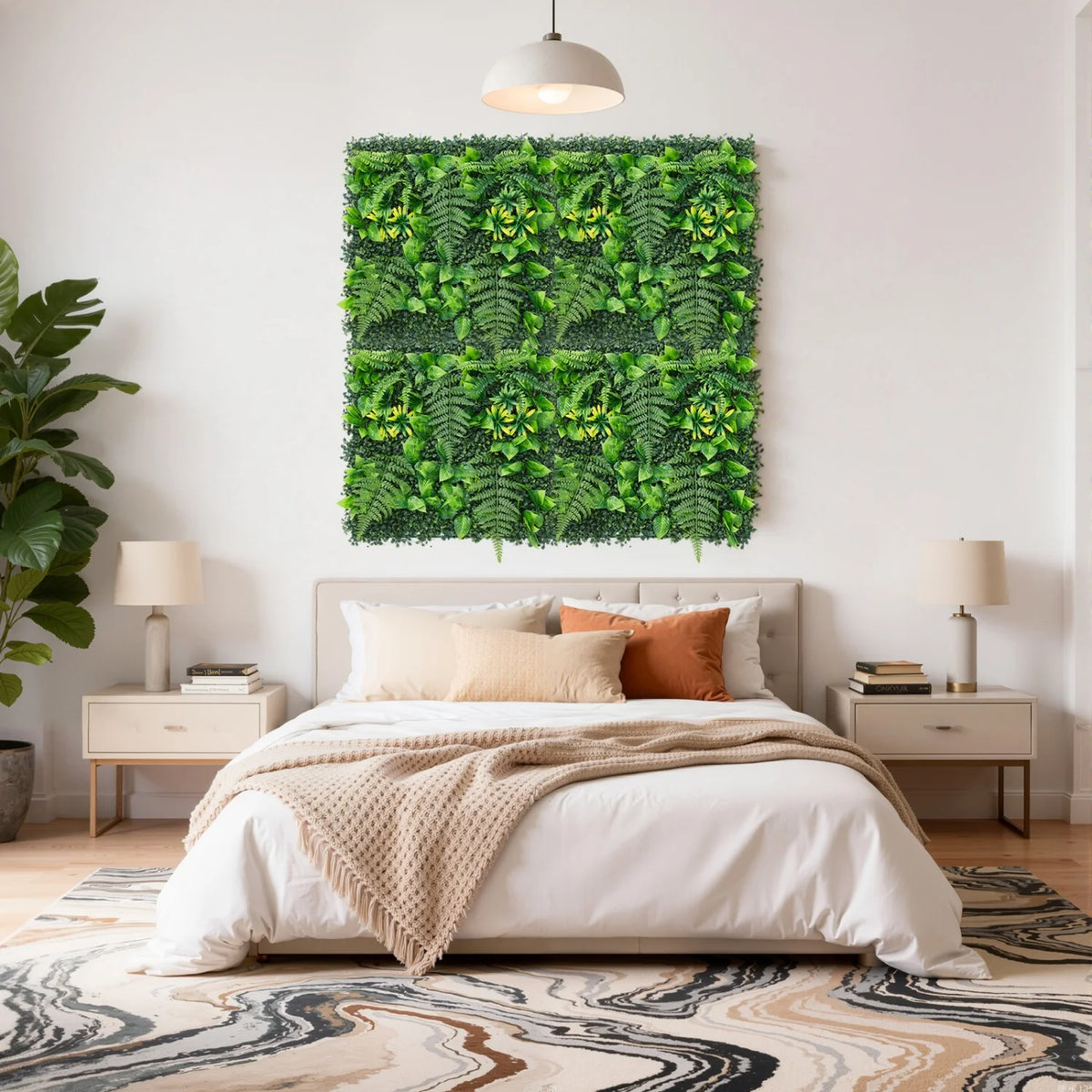 Artificial Green Wall Panels, 50 x 50 cm, Set of 4, 8 or 12, 1 to 3 m² Coverage