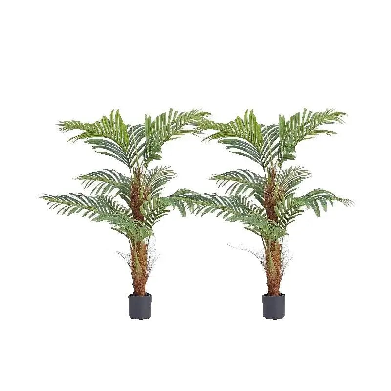 Artificial Palm Tree — Single or Pair, PE Foliage on Stainless-Steel Branches