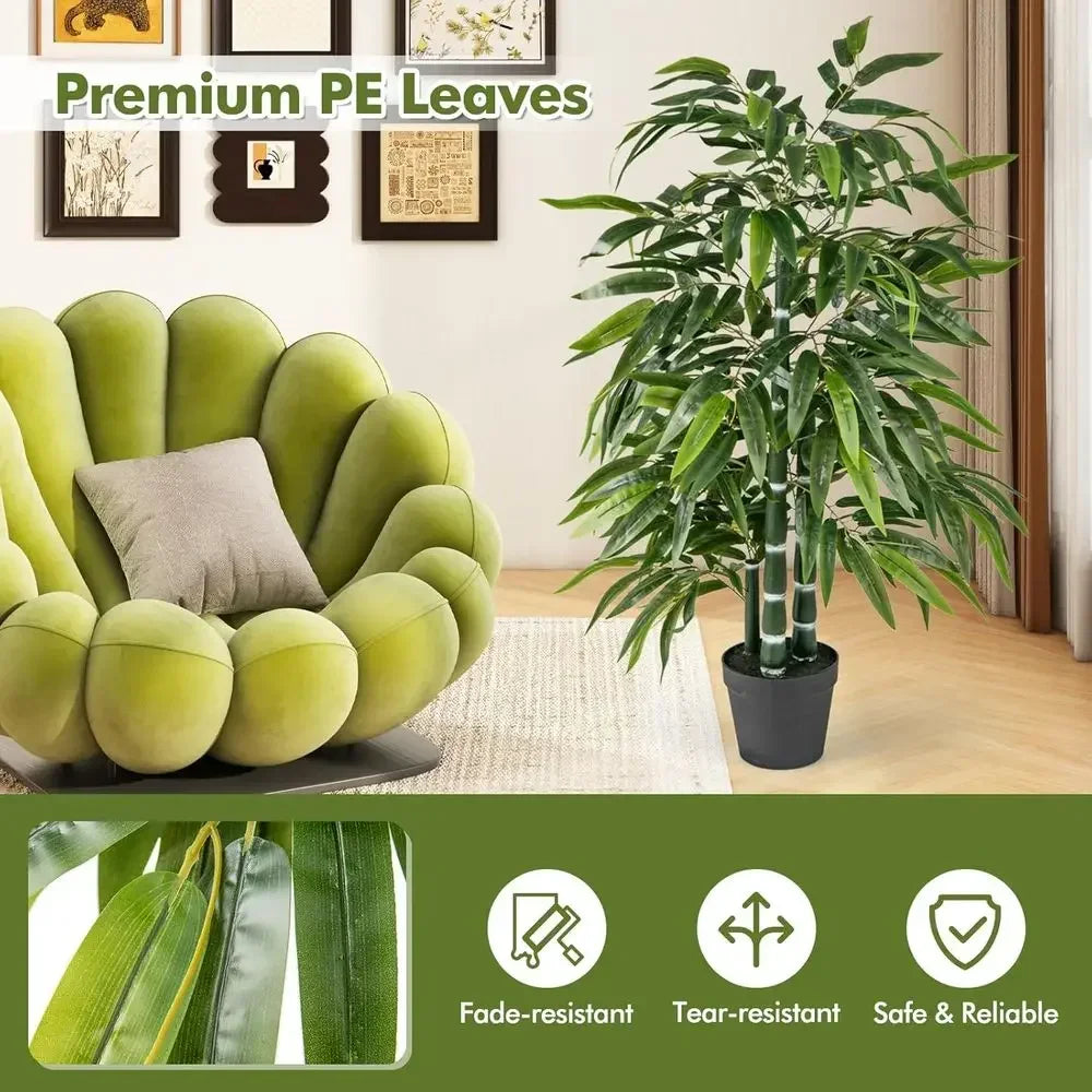 Artificial Bamboo Trees — Set of 2, Three PE Trunks Each