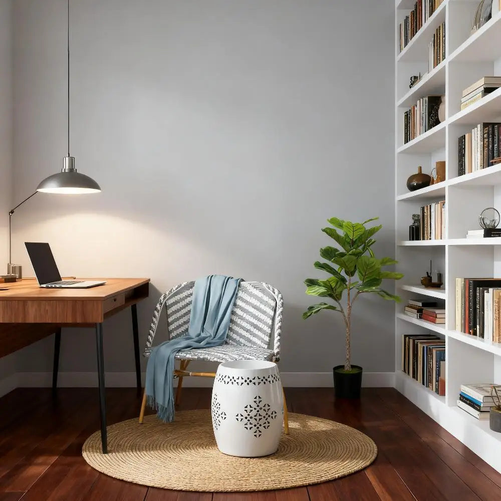 Artificial Fiddle Leaf Fig Tree — 3.6 ft, 28 Leaves, Flocked Soil Pot