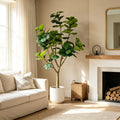 Artificial Fiddle Leaf Fig Tree — 7 ft, Black Pot