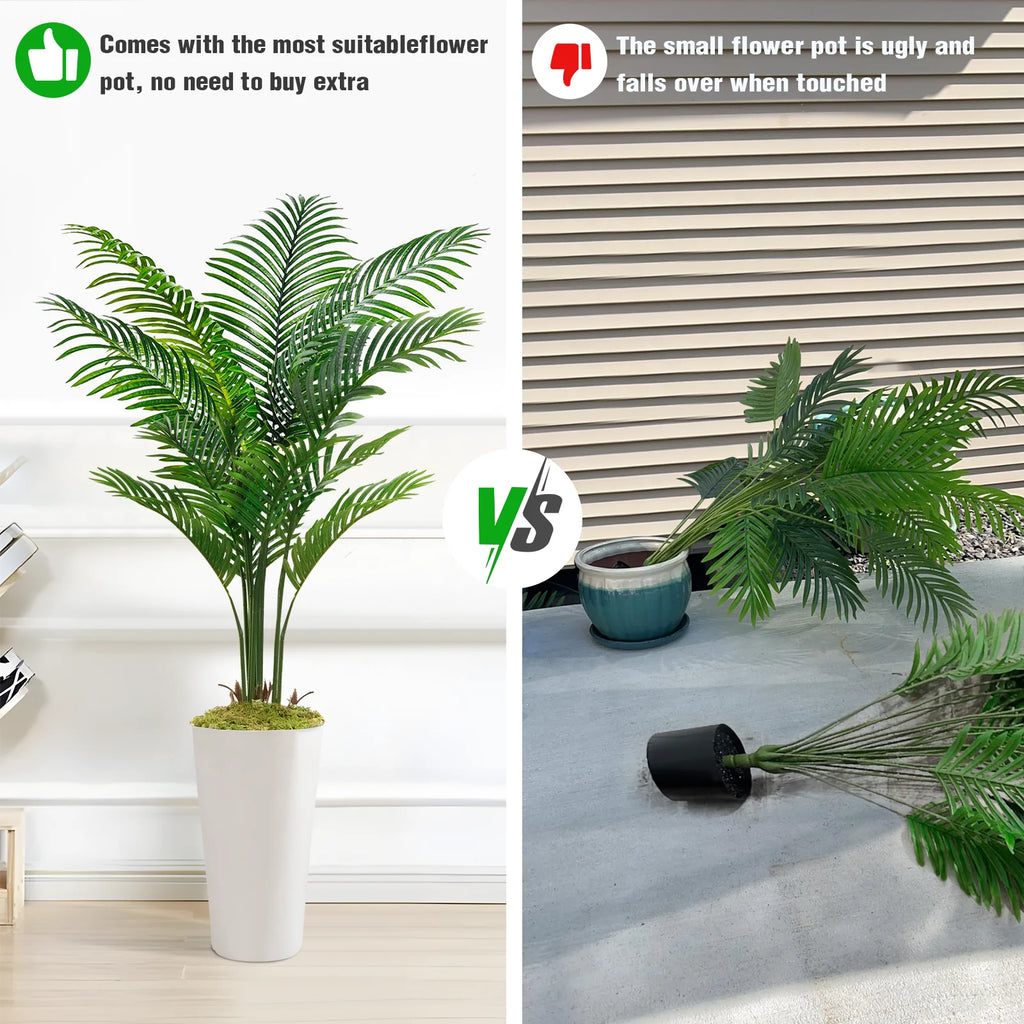 Artificial Palm Tree — 12 Leaves, Durable PE Foliage