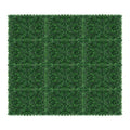 Artificial Hedge Wall Panels — 12-Piece Set, Interlocking Mesh Back