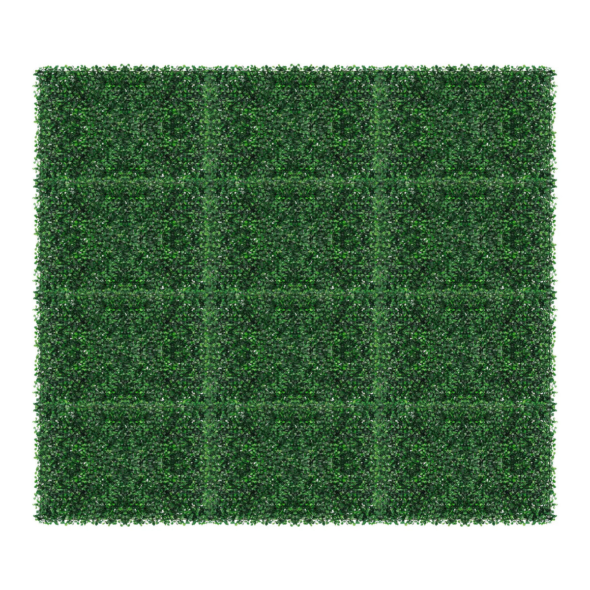 Artificial Hedge Wall Panels — 12-Piece Set, Interlocking Mesh Back