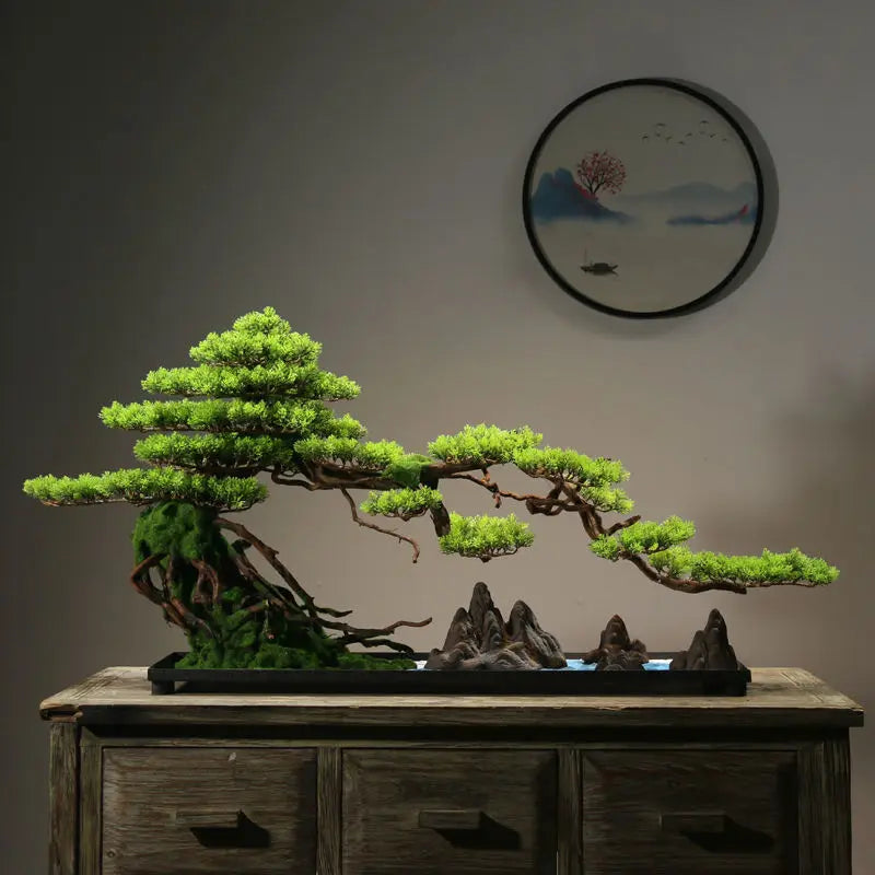 Needle tips of the Zen bonsai foliage, fine and splayed at the ends
