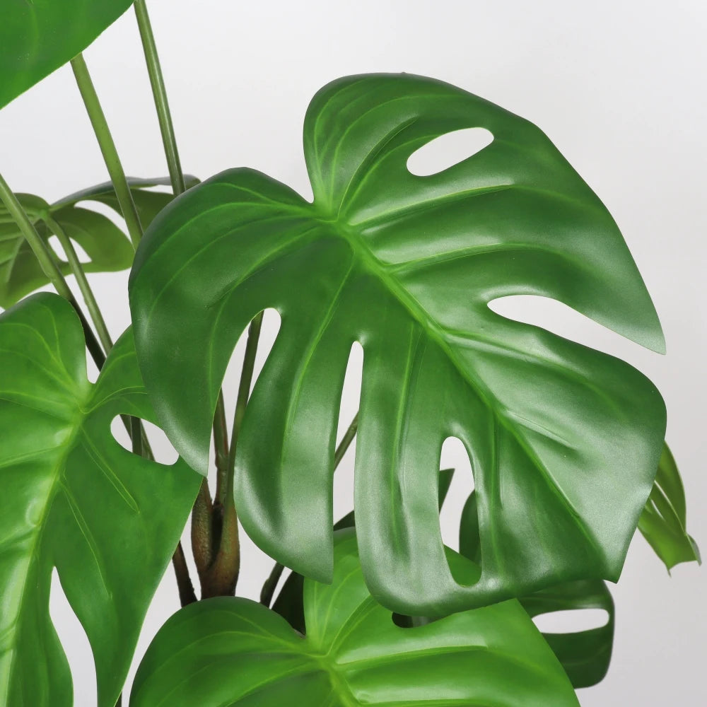 Artificial Monstera Deliciosa — 30 in, White Pot, Set of 2