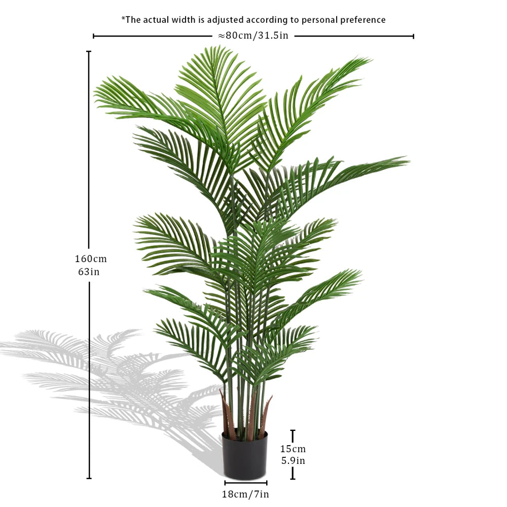 Artificial Areca Palm (Dypsis Lutescens) — 5.2 ft, UV-Resistant, Set of 2
