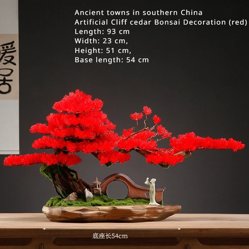 The 4ft bonsai used as Zen decoration in a calm and pared-back home office