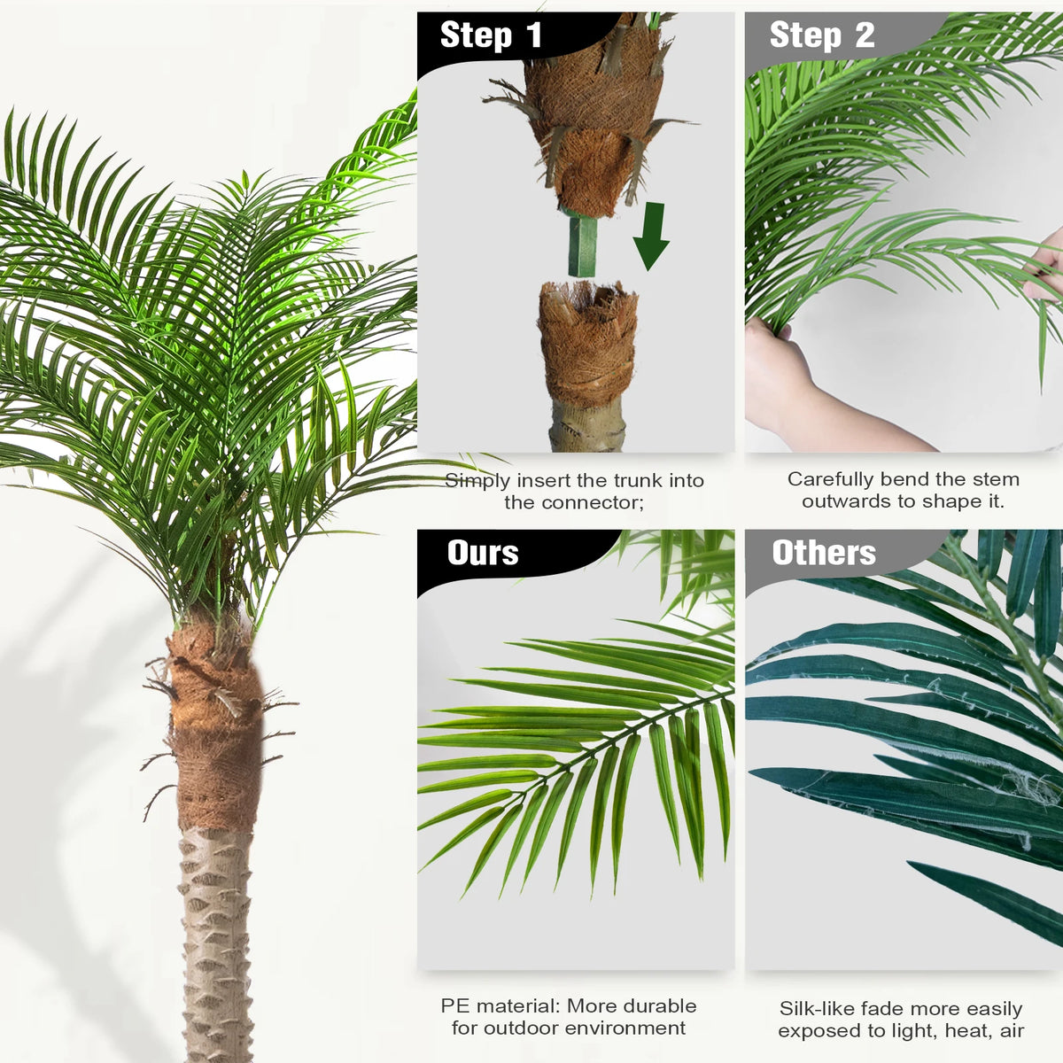 Artificial Golden Cane Palm — 4.5 to 9 ft, Single or Pair