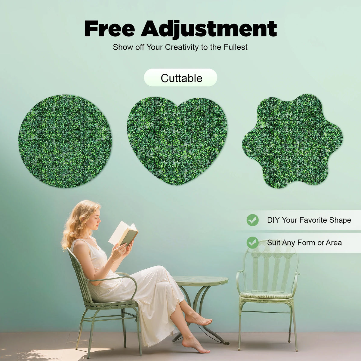 Artificial Hedge Wall Panels — 12-Piece Set, 2.9 m² Coverage