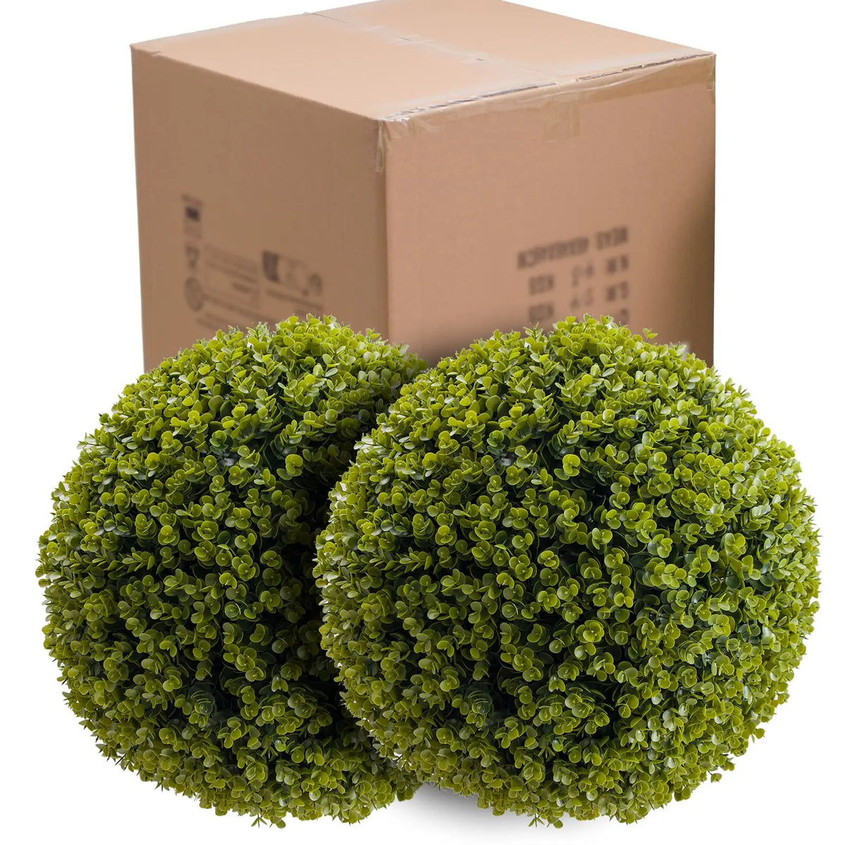 Artificial Cedar Topiary Balls — 17 to 23 in, Set of 2