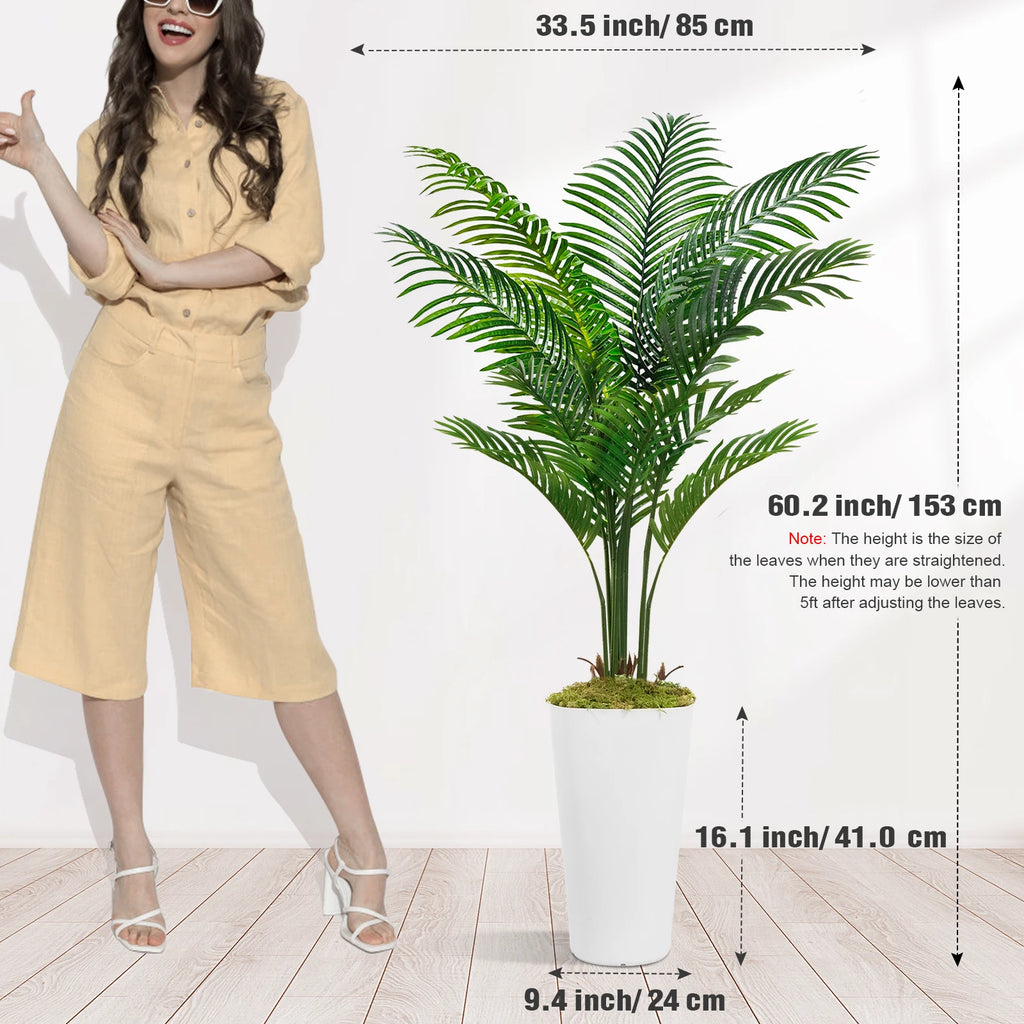 Artificial Palm Tree — 12 Leaves, Durable PE Foliage