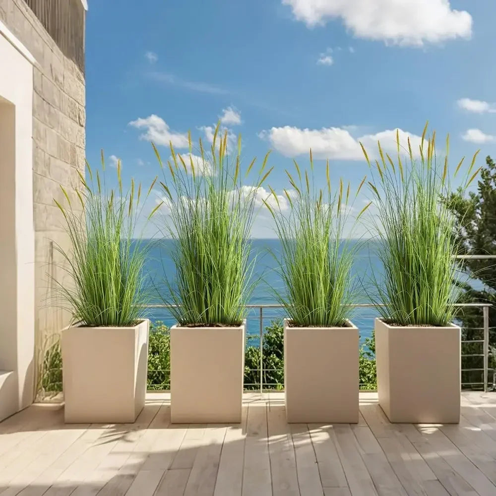 Artificial Cattail and Onion Grass — 3.9 ft, 2-Pack Potted Arrangement