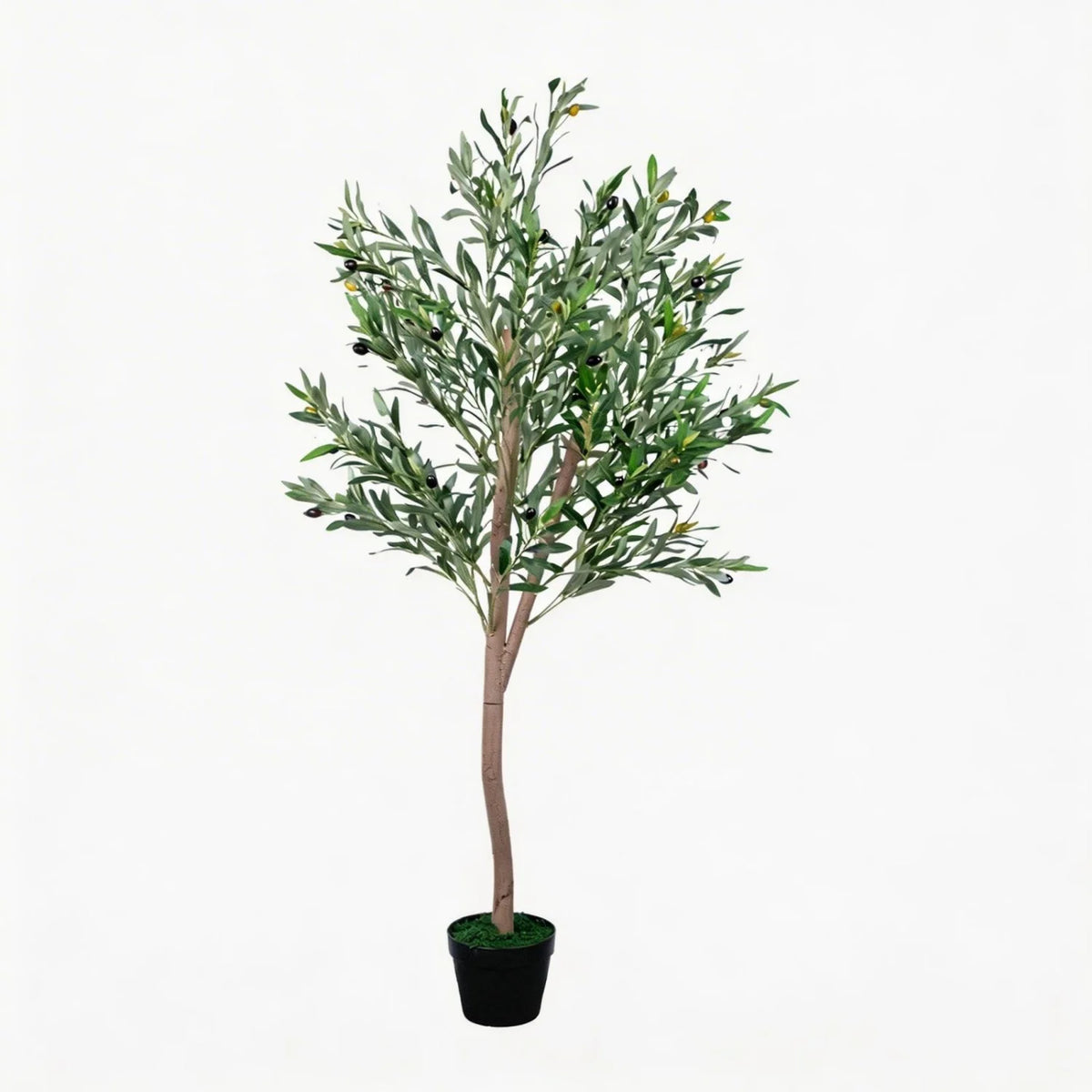 Artificial Olive Tree — 5 ft, Natural Wood Trunk with Lifelike Fruit