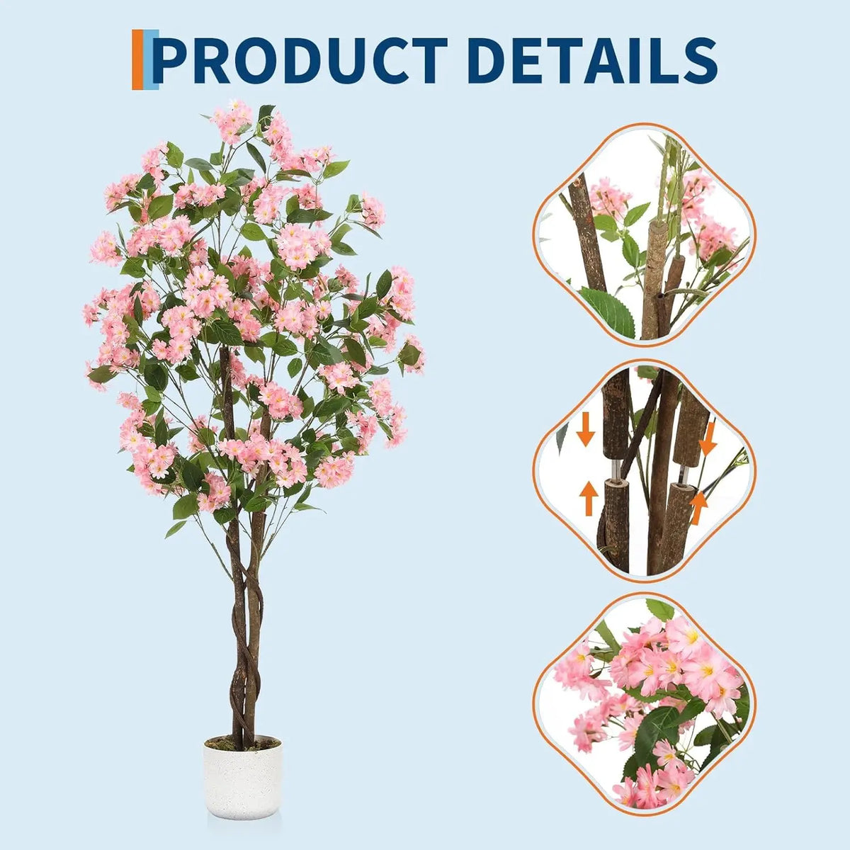 Artificial Osmanthus Tree — 3.9 to 5.9 ft, Weighted Base with Lifelike Blooms