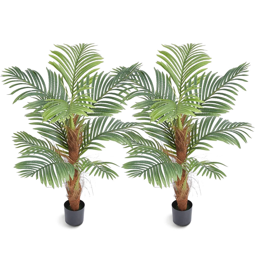 Artificial Palm Tree — 4 ft, Anti-Tip Base with Stainless-Steel Branches