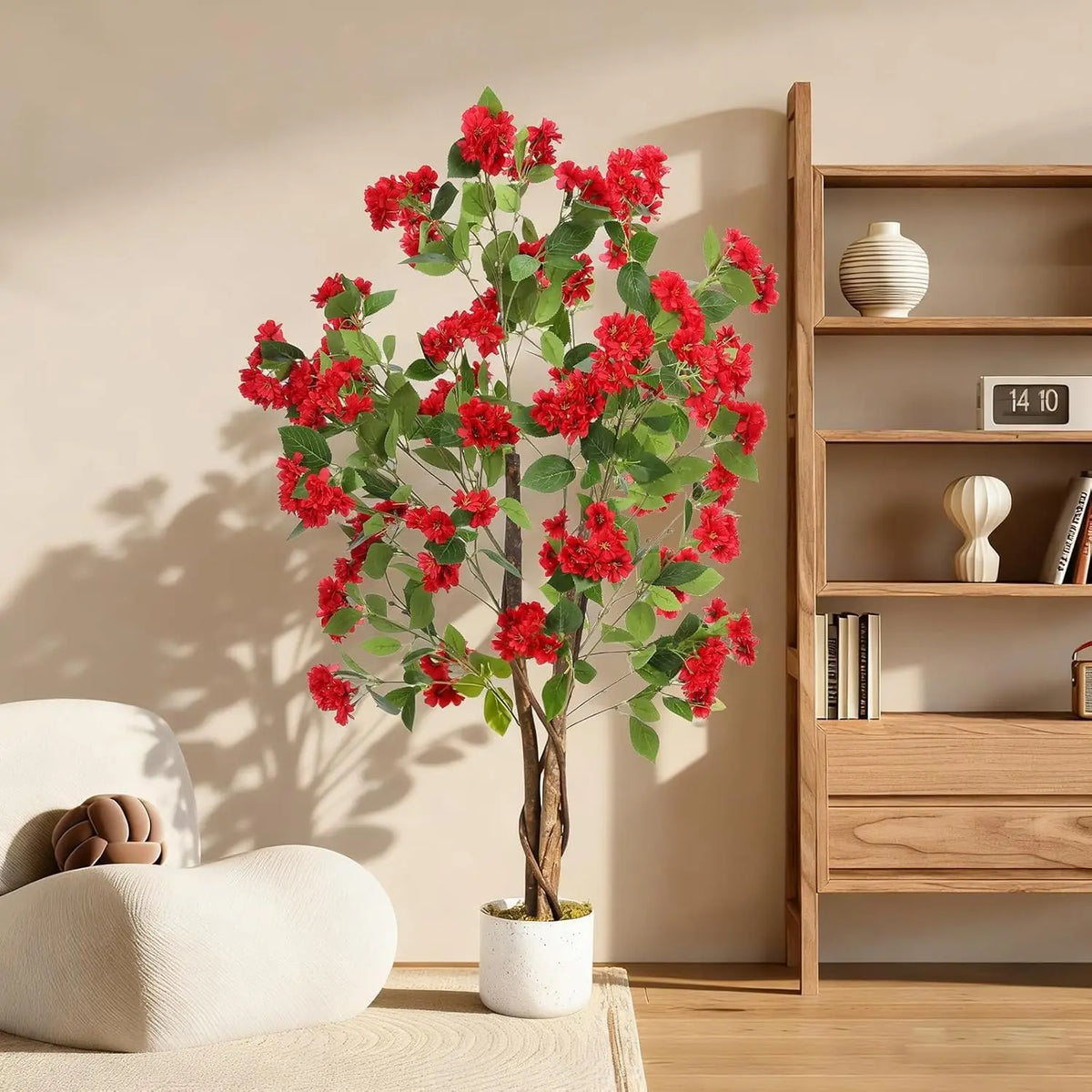 Artificial Osmanthus Tree — 3.9 to 5.9 ft, Weighted Base with Lifelike Blooms