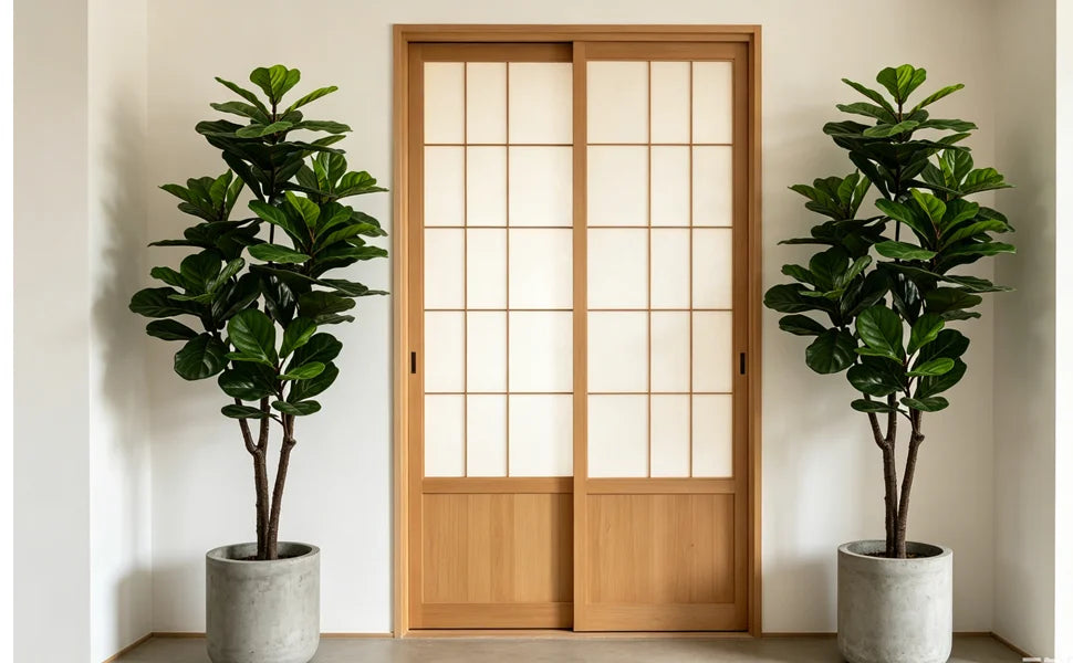 Artificial Fiddle Leaf Fig Tree — 160 to 180 cm, Nested Grower Pot, Textured Trunk