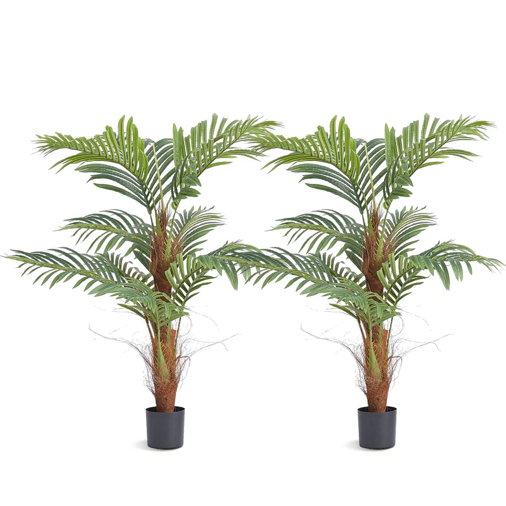 Artificial Palm Tree — 4 ft, Anti-Tip Base with Stainless-Steel Branches
