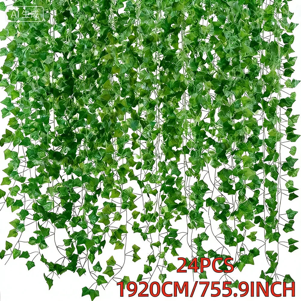 Artificial Ivy Garland — 19 m Total Length, Set of 24 Strands