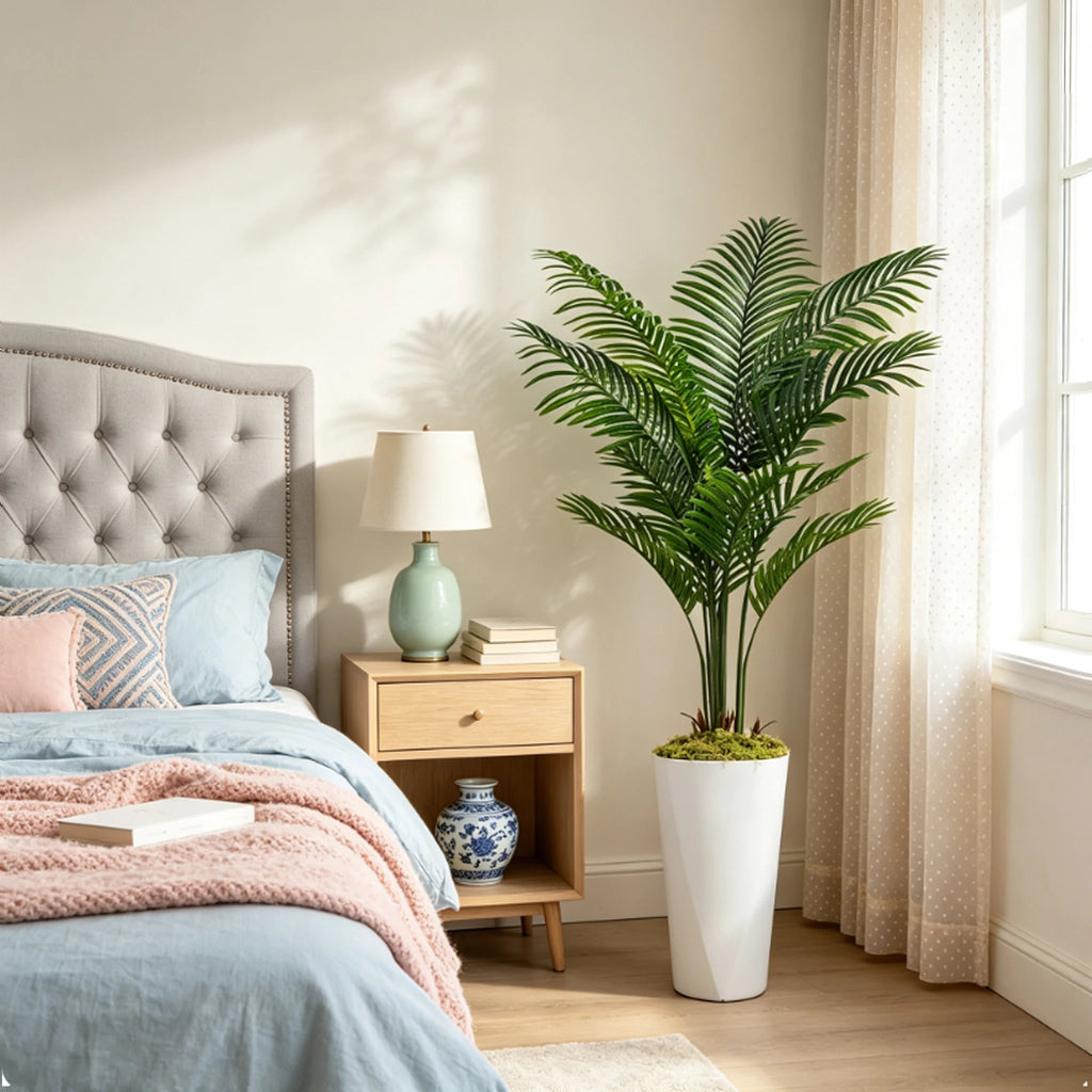 Artificial Palm Tree — 12 Leaves, Durable PE Foliage