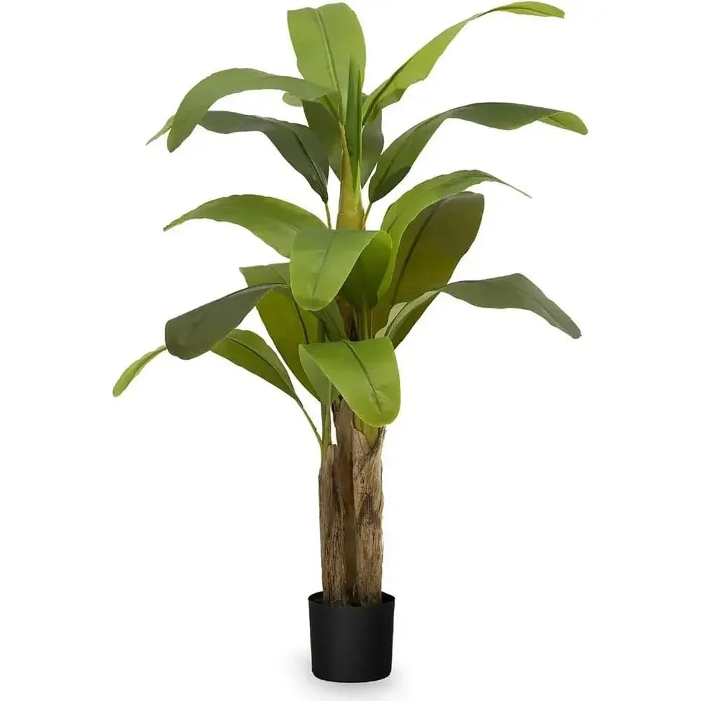 Artificial Banana Tree — 5 ft, Detachable Trunk with Black Pot