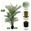 Artificial Palm Tree — 5 to 6 ft, UV-Resistant Fronds, Black or White Pot